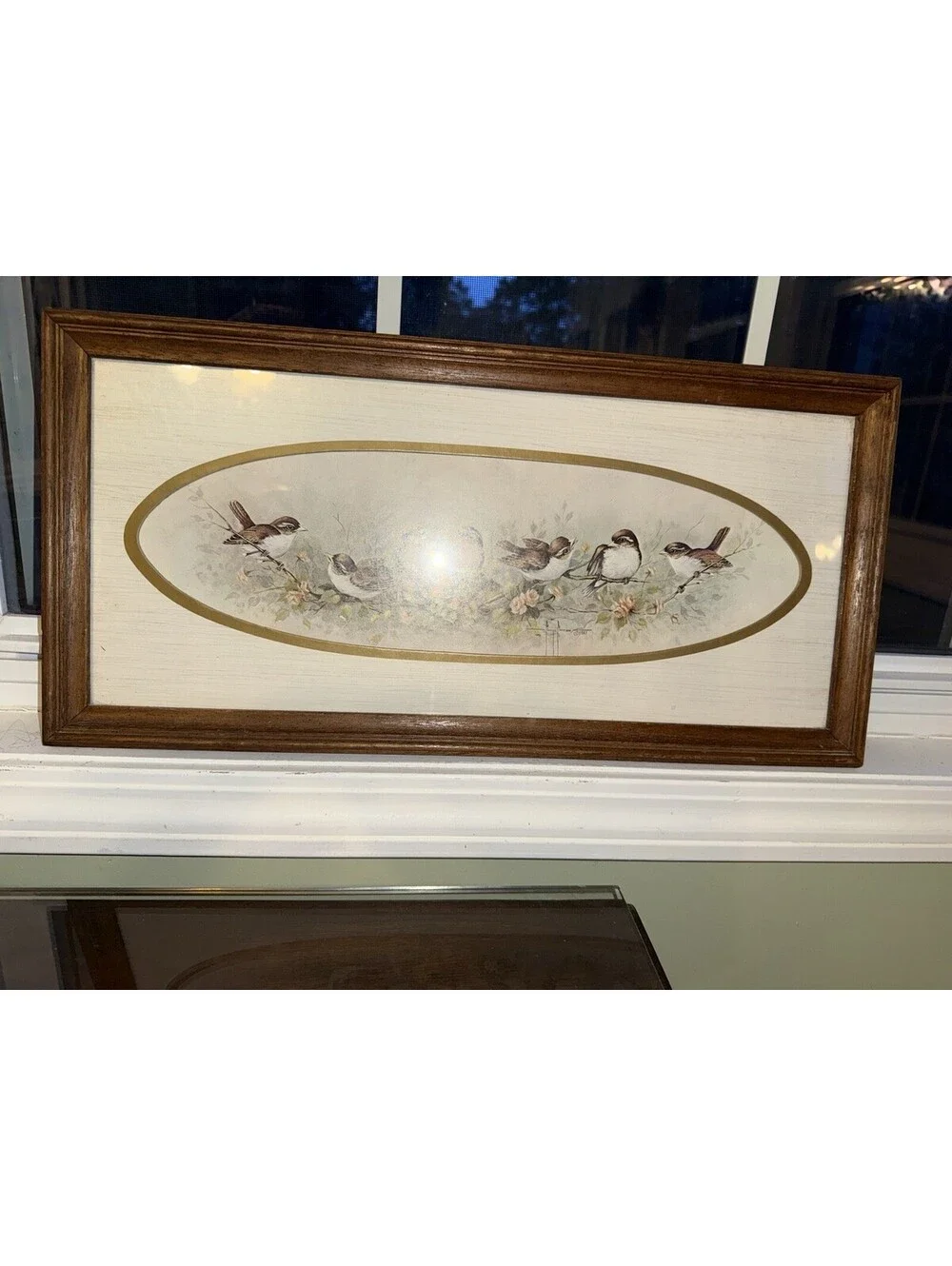 Home Interiors Margie Morrow Print Robbins Framed Matted Under Glass 21